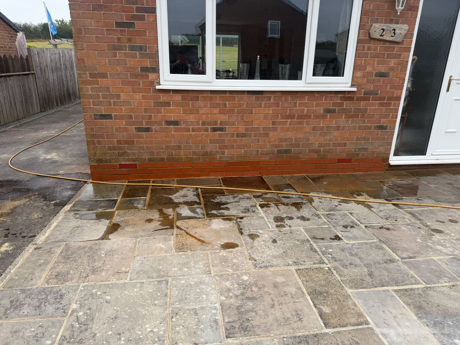 New patio and brick wall