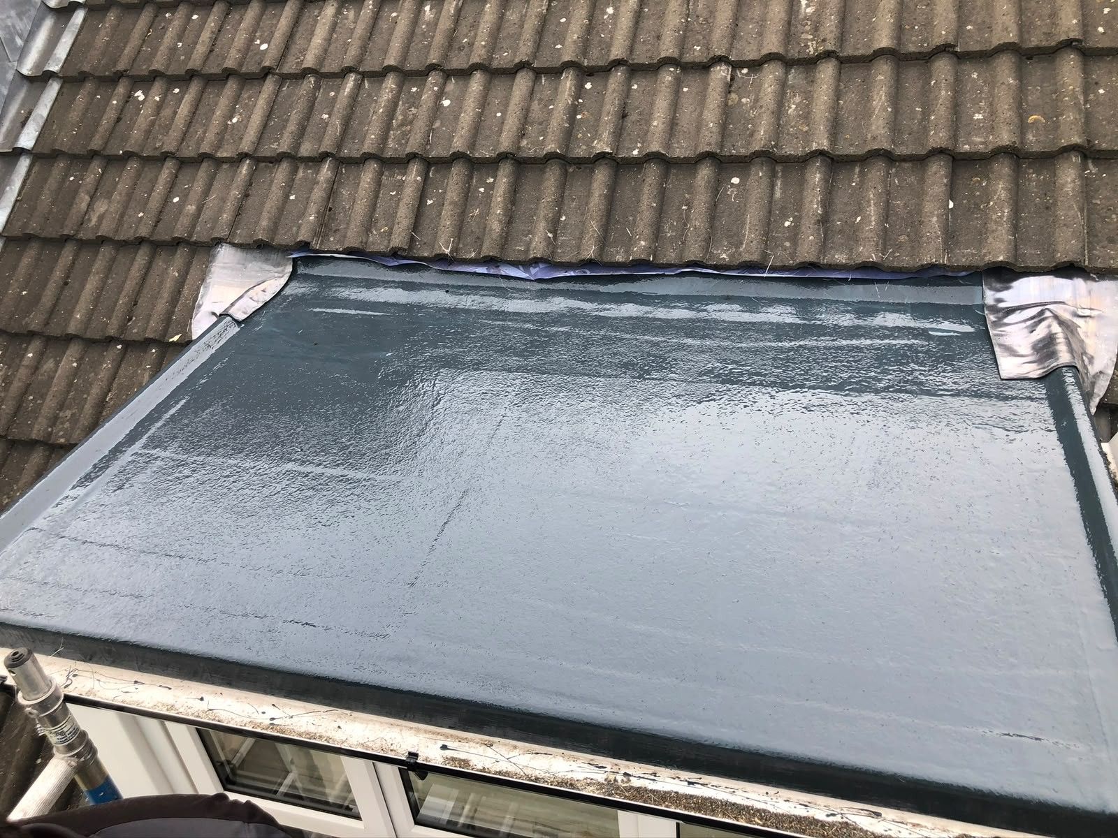 GRP fibreglass flat roof